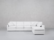 6-Seat Modular Corner Right Lounger Sectional (Thin Arms)