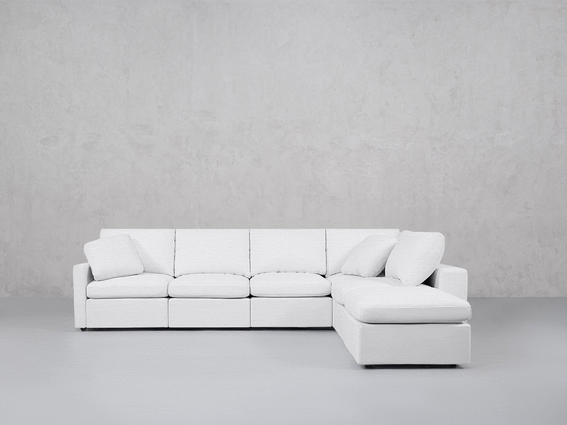 6-Seat Modular Corner Right Lounger Sectional (Thin Arms)