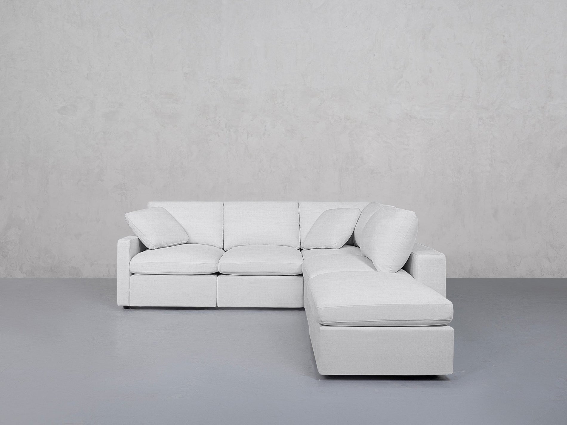 5-Seat Modular Corner Right Lounger Sectional (Thin Arms)