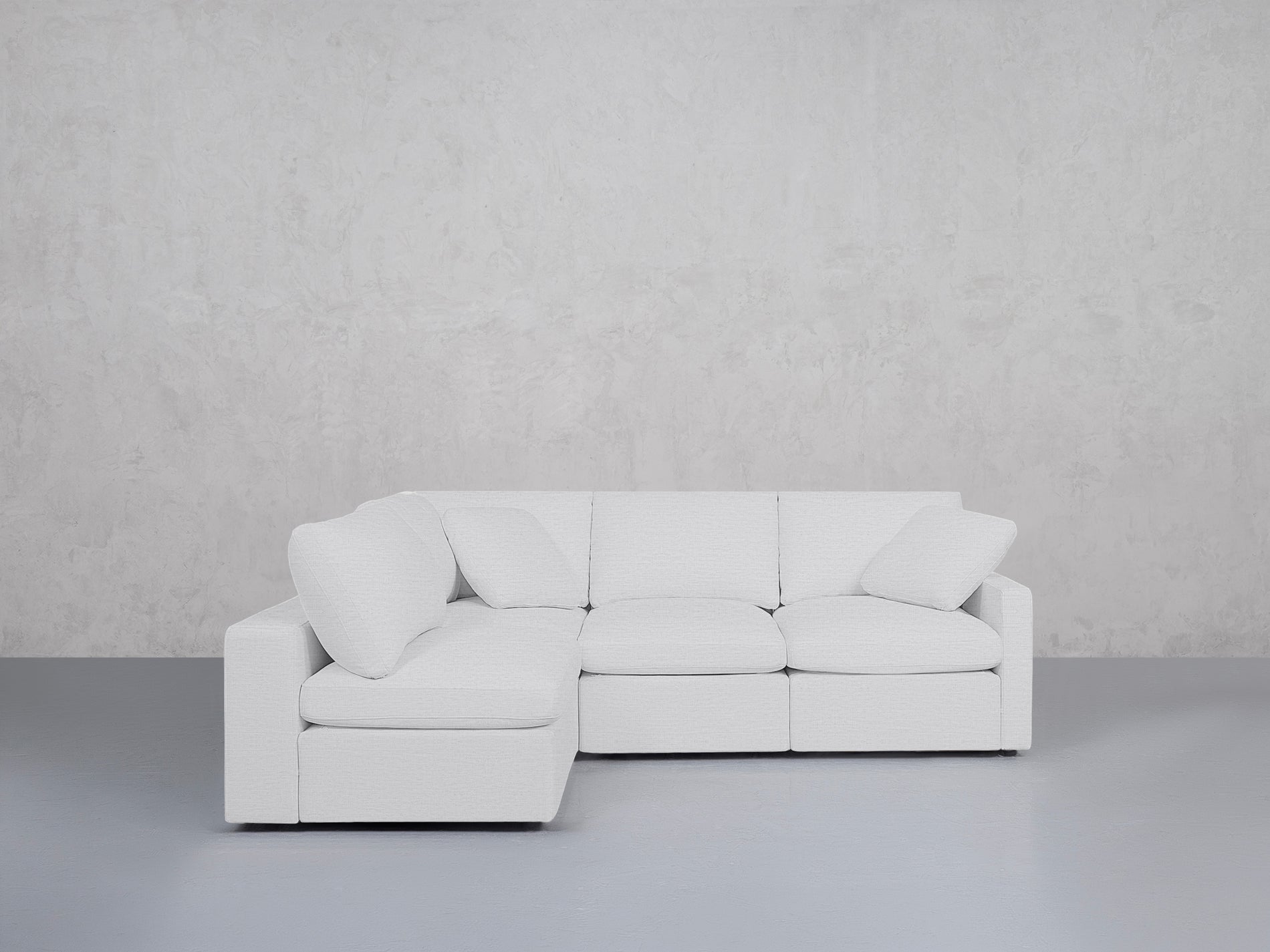 4-Seat Modular Open Corner Sectional (Thin Arms)