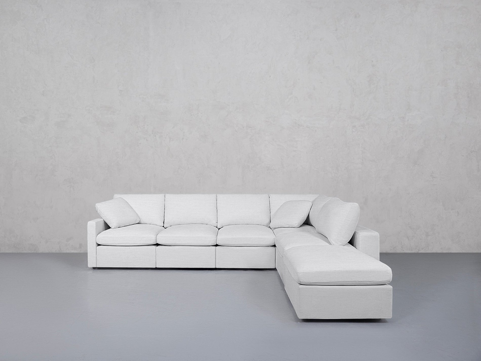 6-Seat Modular Corner Right Lounger Sectional (Thin Arms)