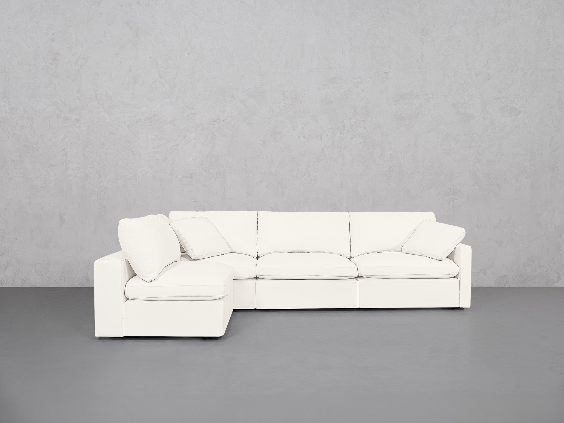 4-Seat Modular Open Corner Sectional (Thin Arms)