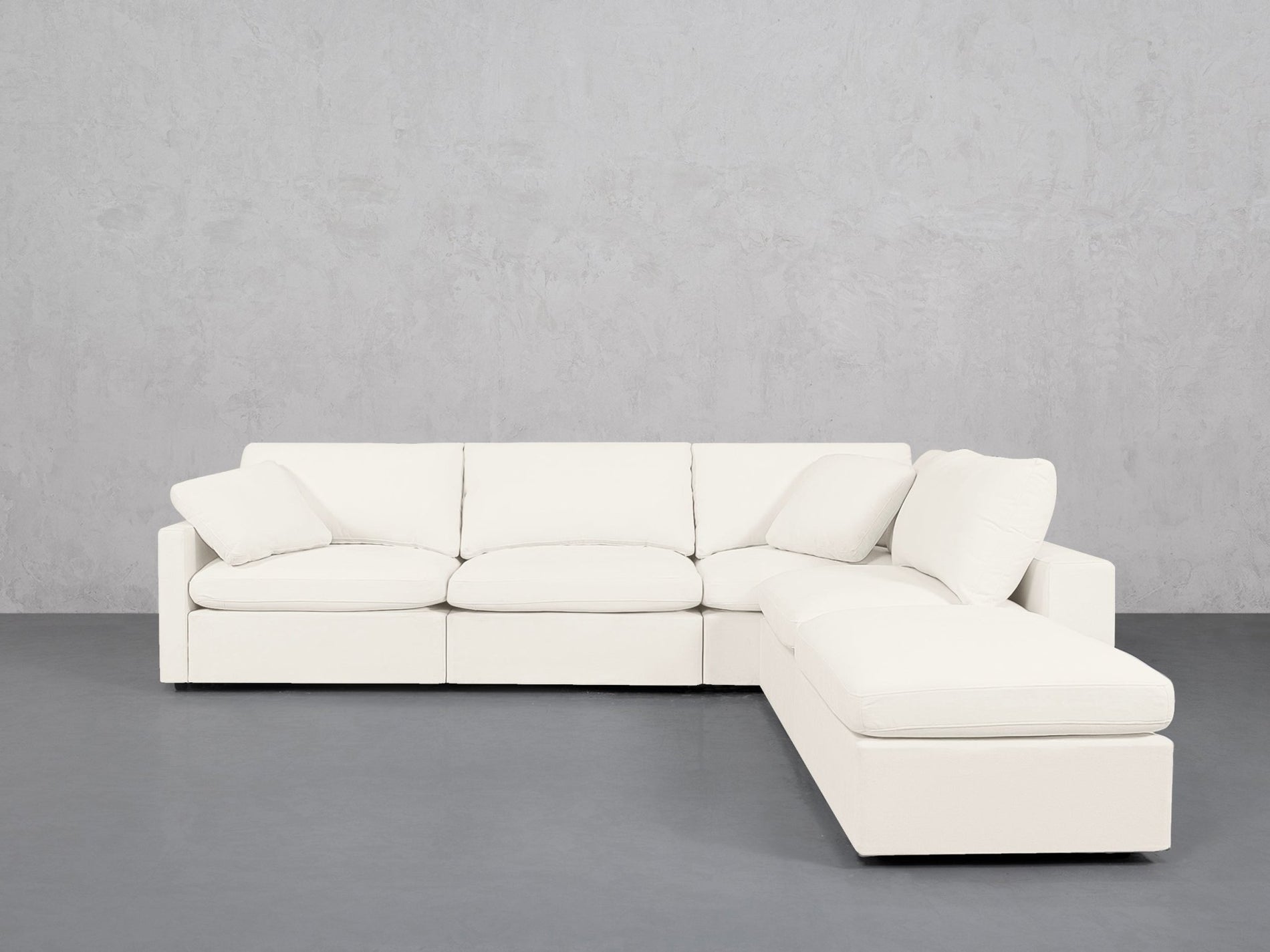 5-Seat Modular Corner Right Lounger Sectional (Thin Arms)
