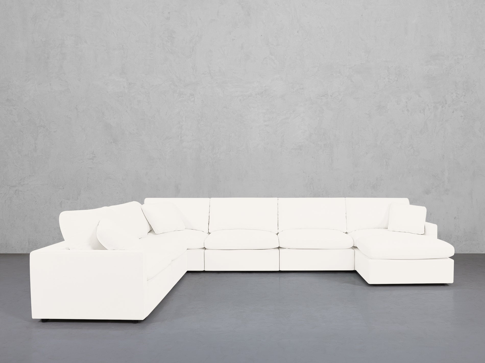 7-Seat Modular Chaise Corner Sectional (Thin Arms)