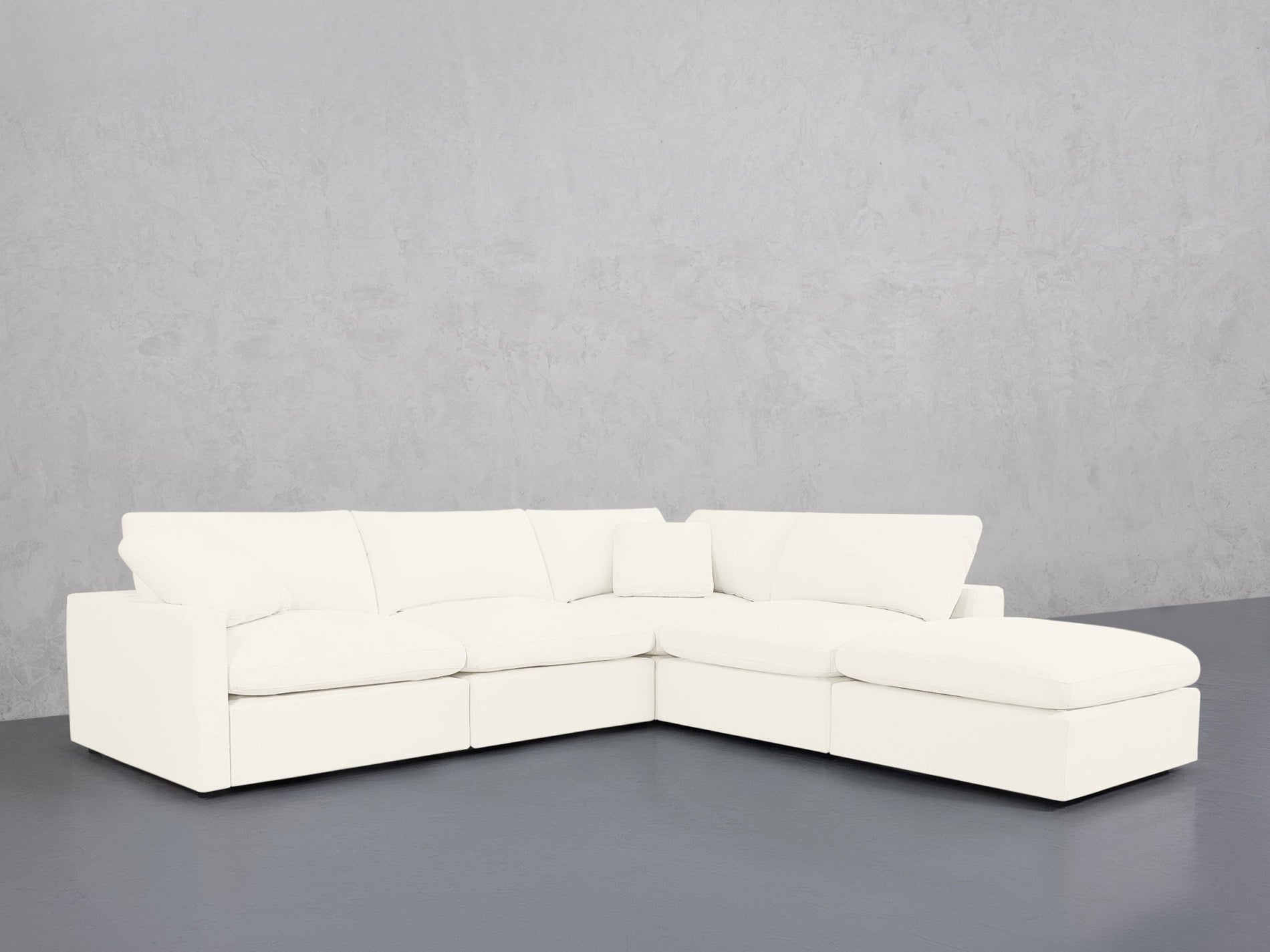 5-Seat Modular Corner Right Lounger Sectional (Thin Arms)