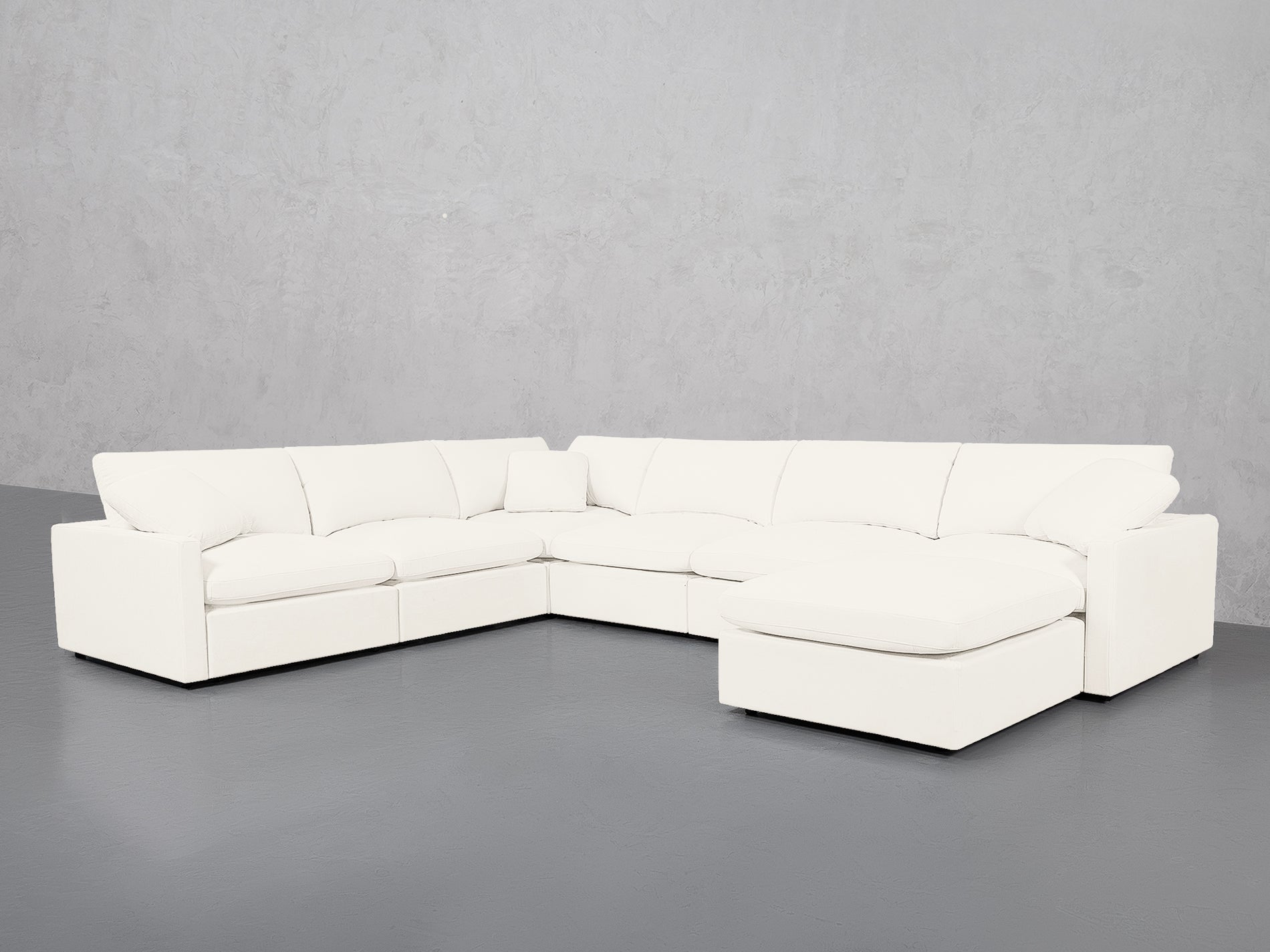 7-Seat Modular Chaise Corner Sectional (Thin Arms)