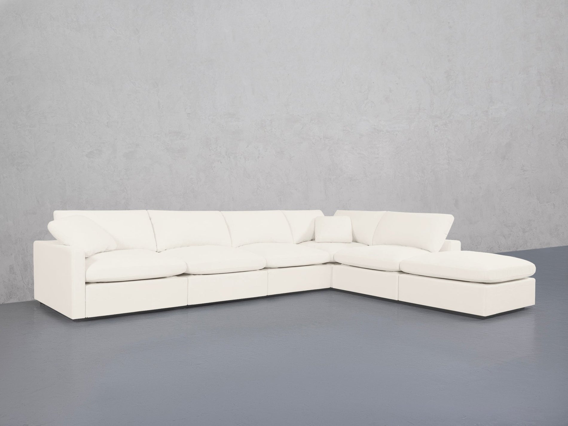 6-Seat Modular Corner Right Lounger Sectional (Thin Arms)