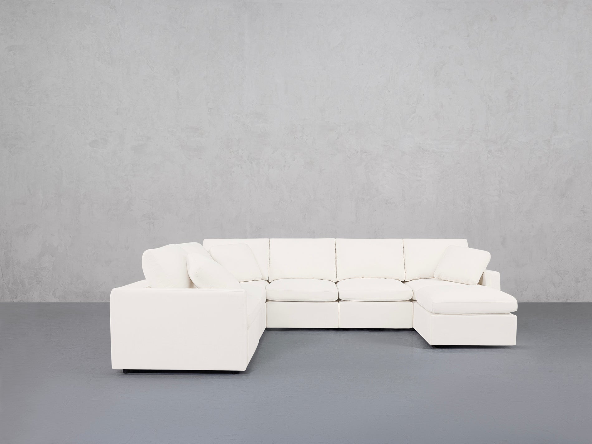 7-Seat Modular Chaise Corner Sectional (Thin Arms)