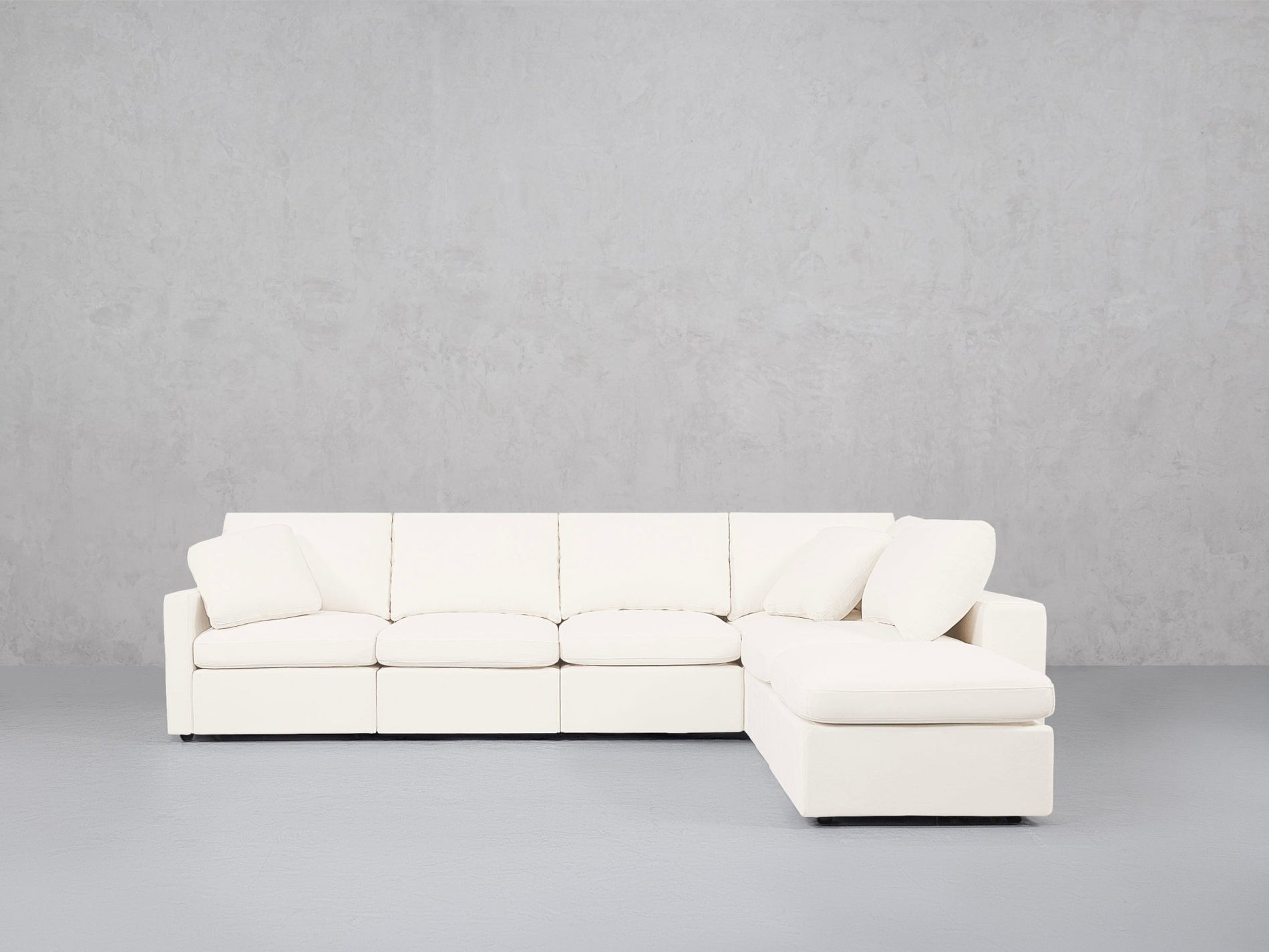 6-Seat Modular Corner Right Lounger Sectional (Thin Arms)