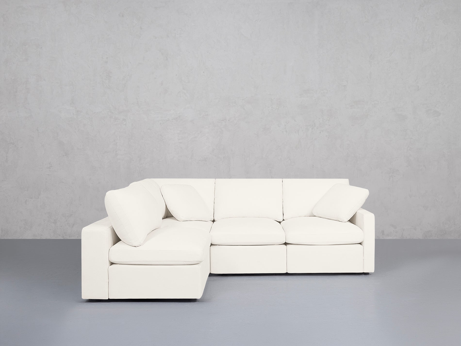 4-Seat Modular Open Corner Sectional (Thin Arms)