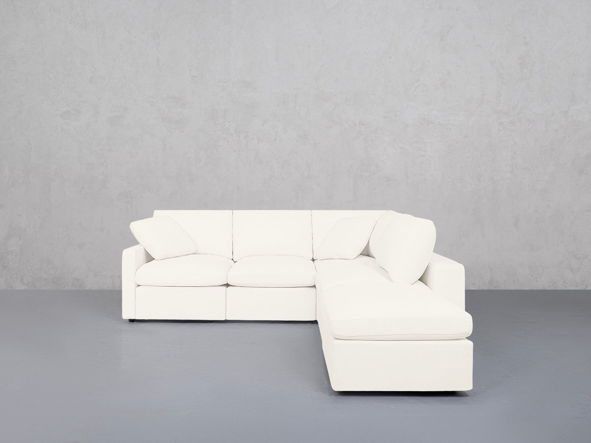 5-Seat Modular Corner Right Lounger Sectional (Thin Arms)