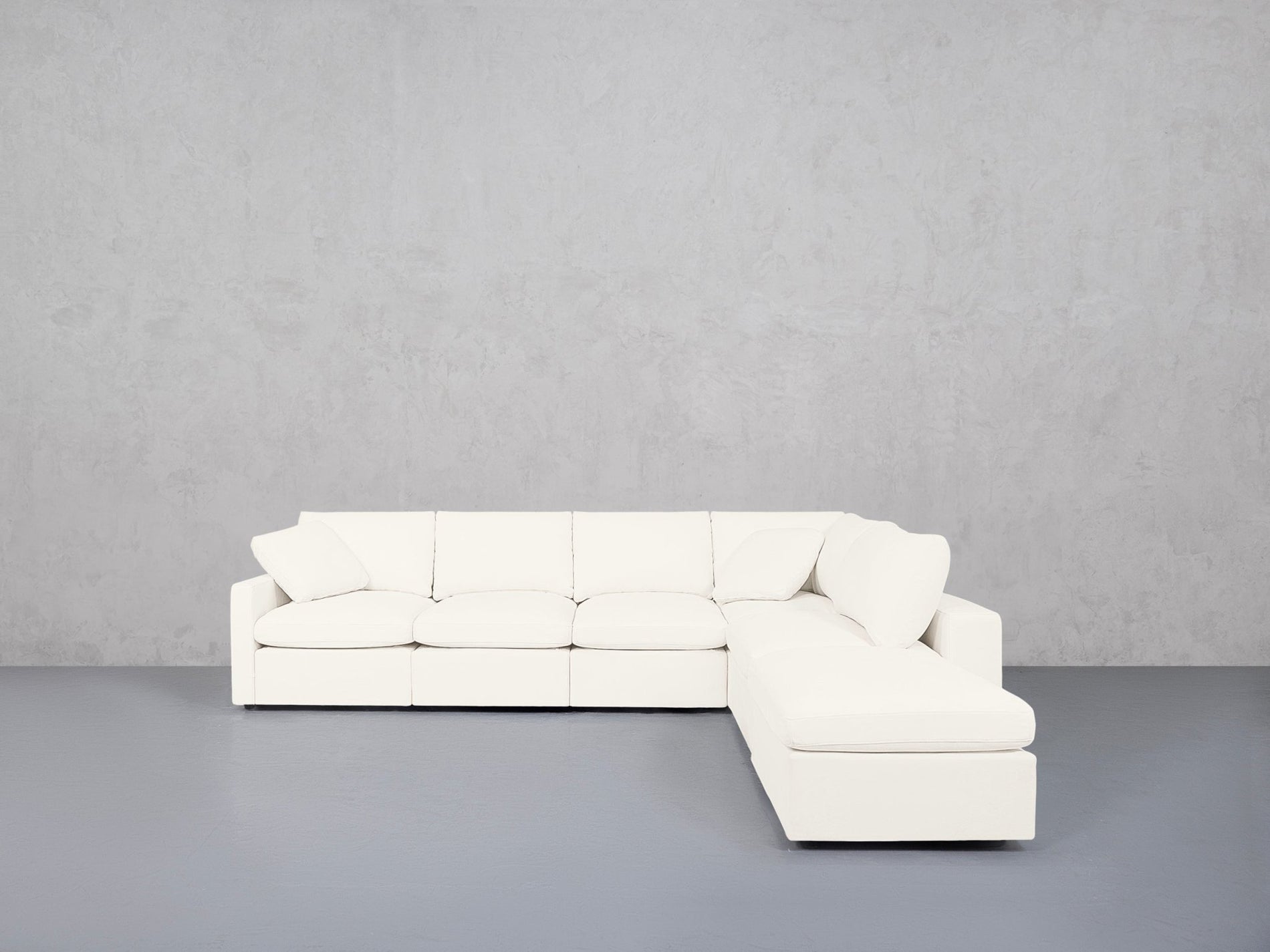 6-Seat Modular Corner Right Lounger Sectional (Thin Arms)