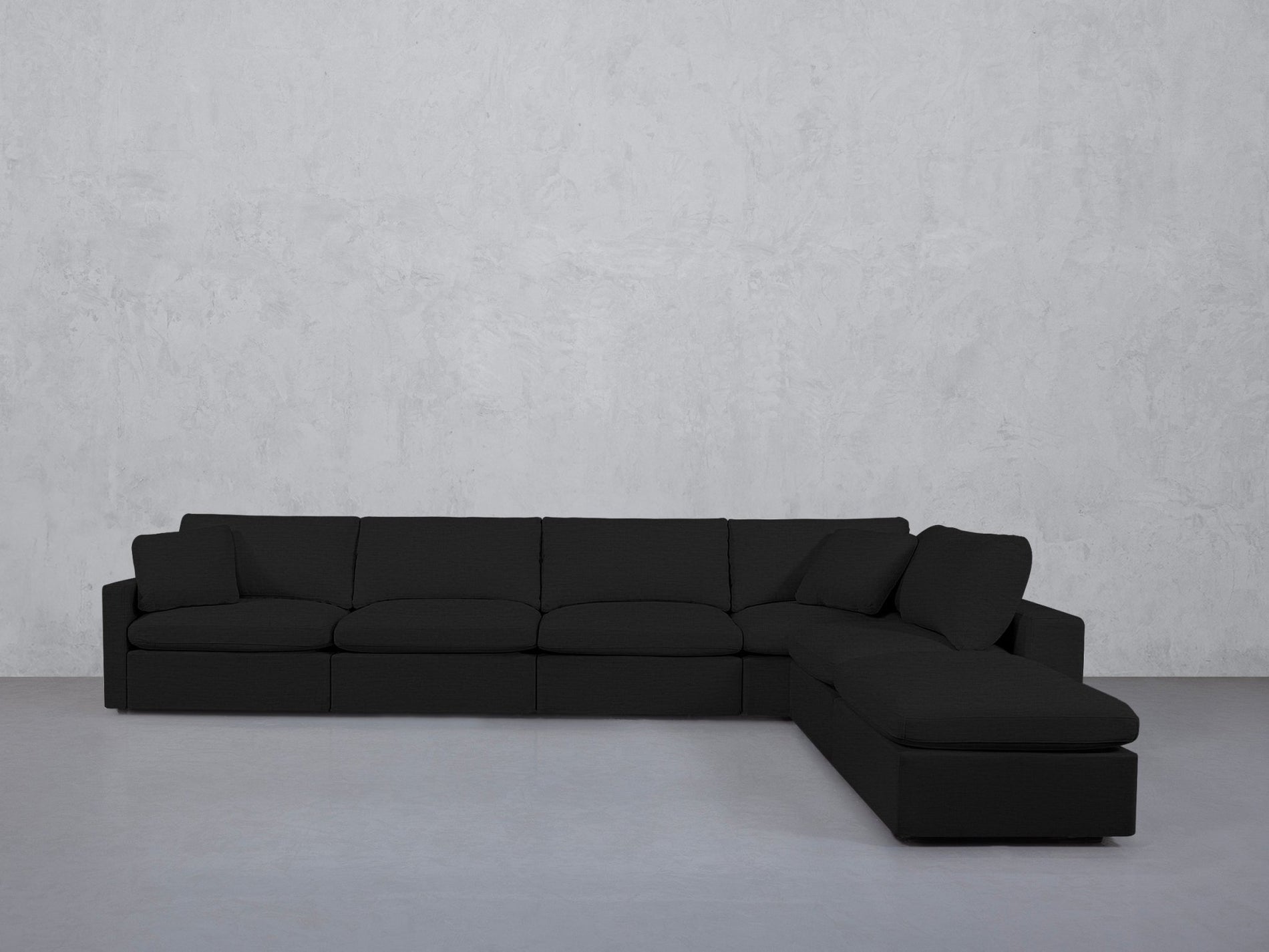 6-Seat Modular Corner Right Lounger Sectional (Thin Arms)