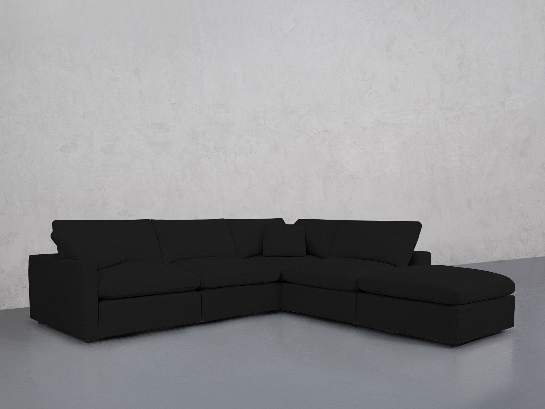 5-Seat Modular Corner Right Lounger Sectional (Thin Arms)