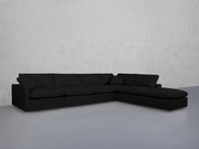6-Seat Modular Corner Right Lounger Sectional (Thin Arms)