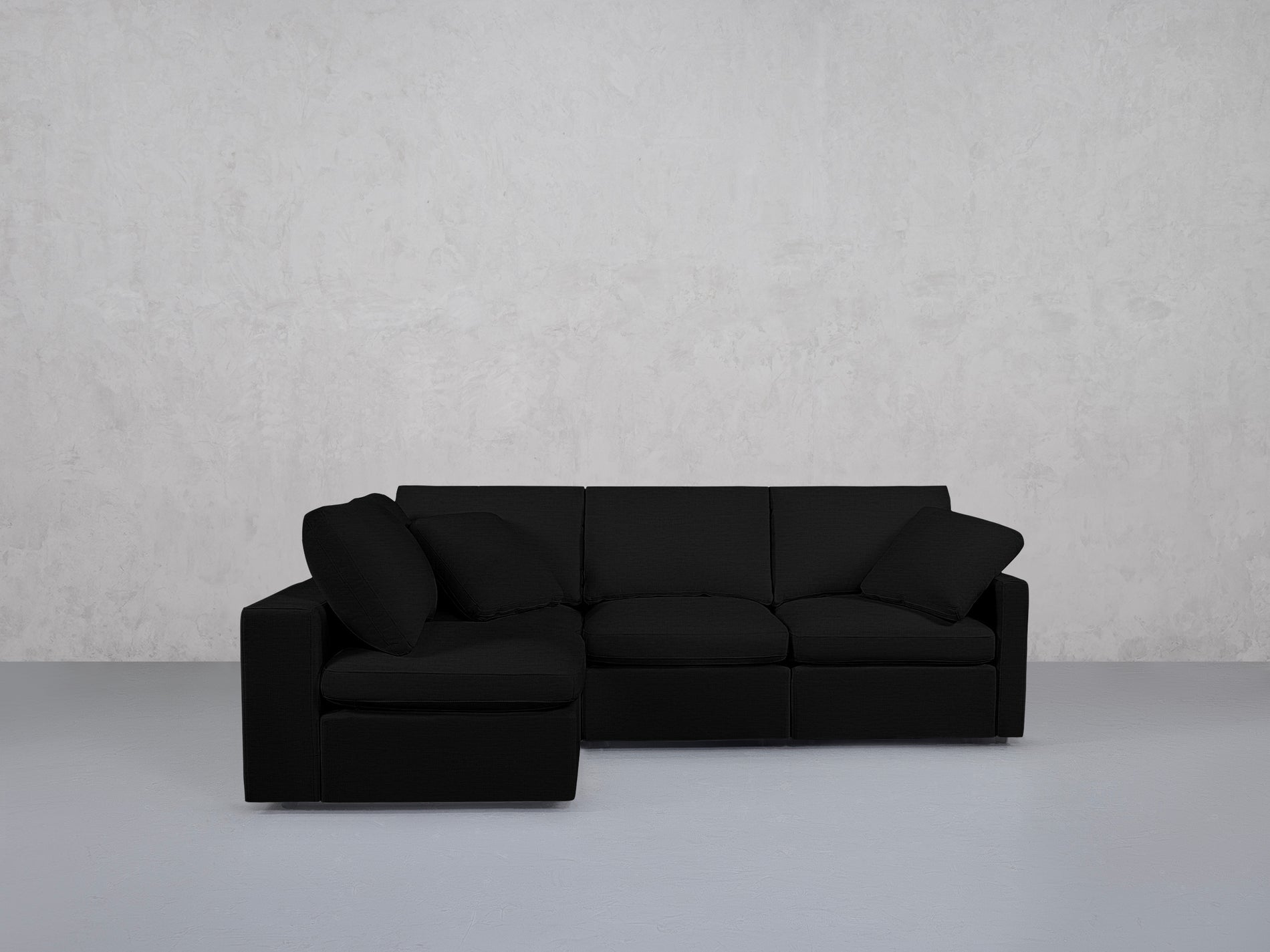 4-Seat Modular Open Corner Sectional (Thin Arms)