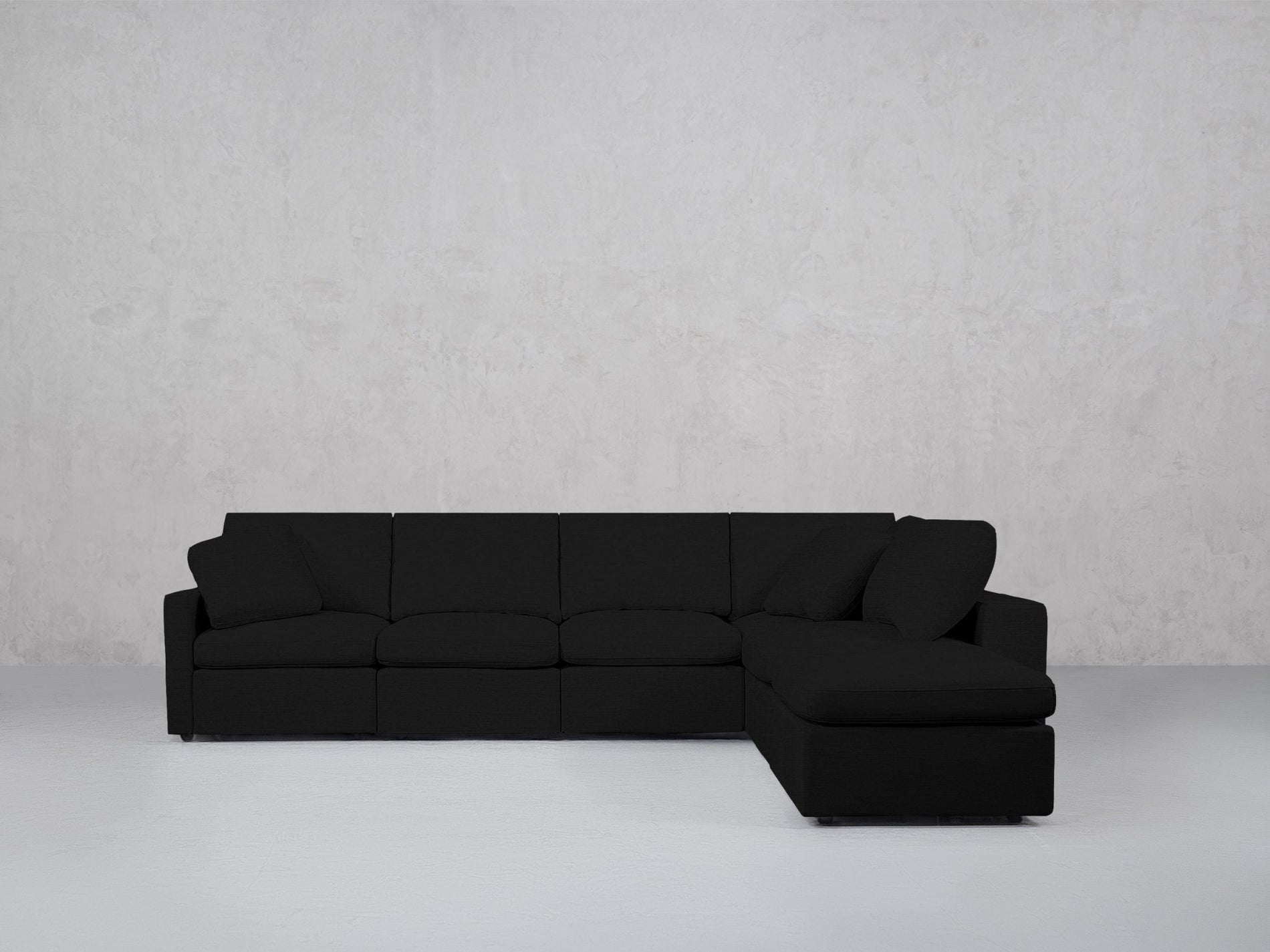 6-Seat Modular Corner Right Lounger Sectional (Thin Arms)