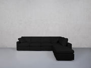 6-Seat Modular Corner Right Lounger Sectional (Thin Arms)