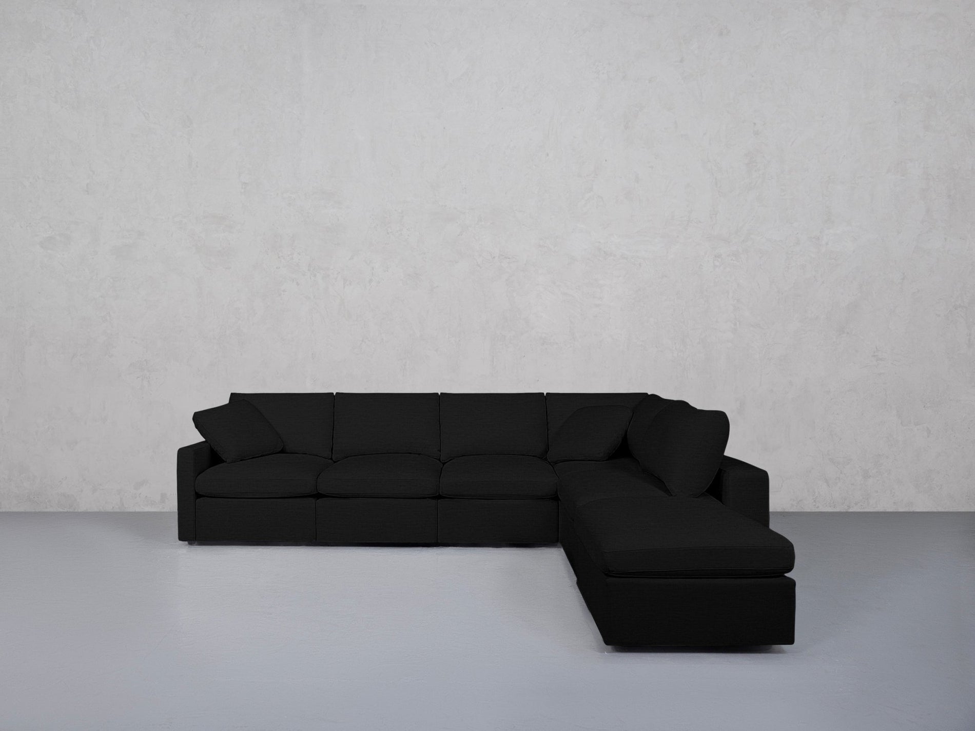 6-Seat Modular Corner Right Lounger Sectional (Thin Arms)