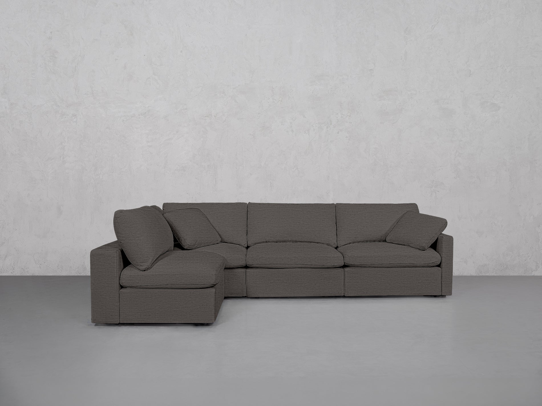 4-Seat Modular Open Corner Sectional (Thin Arms)