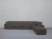 6-Seat Modular Corner Right Lounger Sectional (Thin Arms)