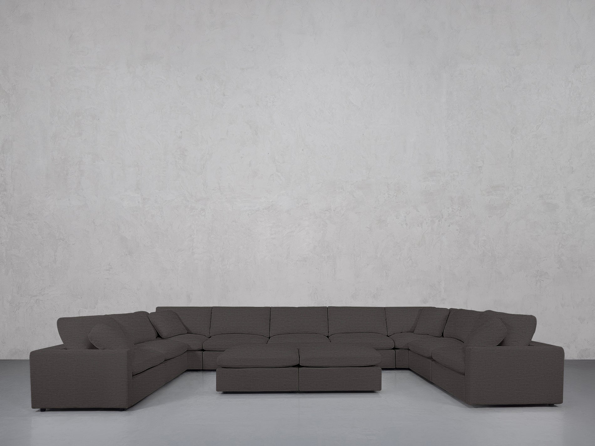 9-Seat Modular U-Sectional with Double Ottoman (Thin Arms)