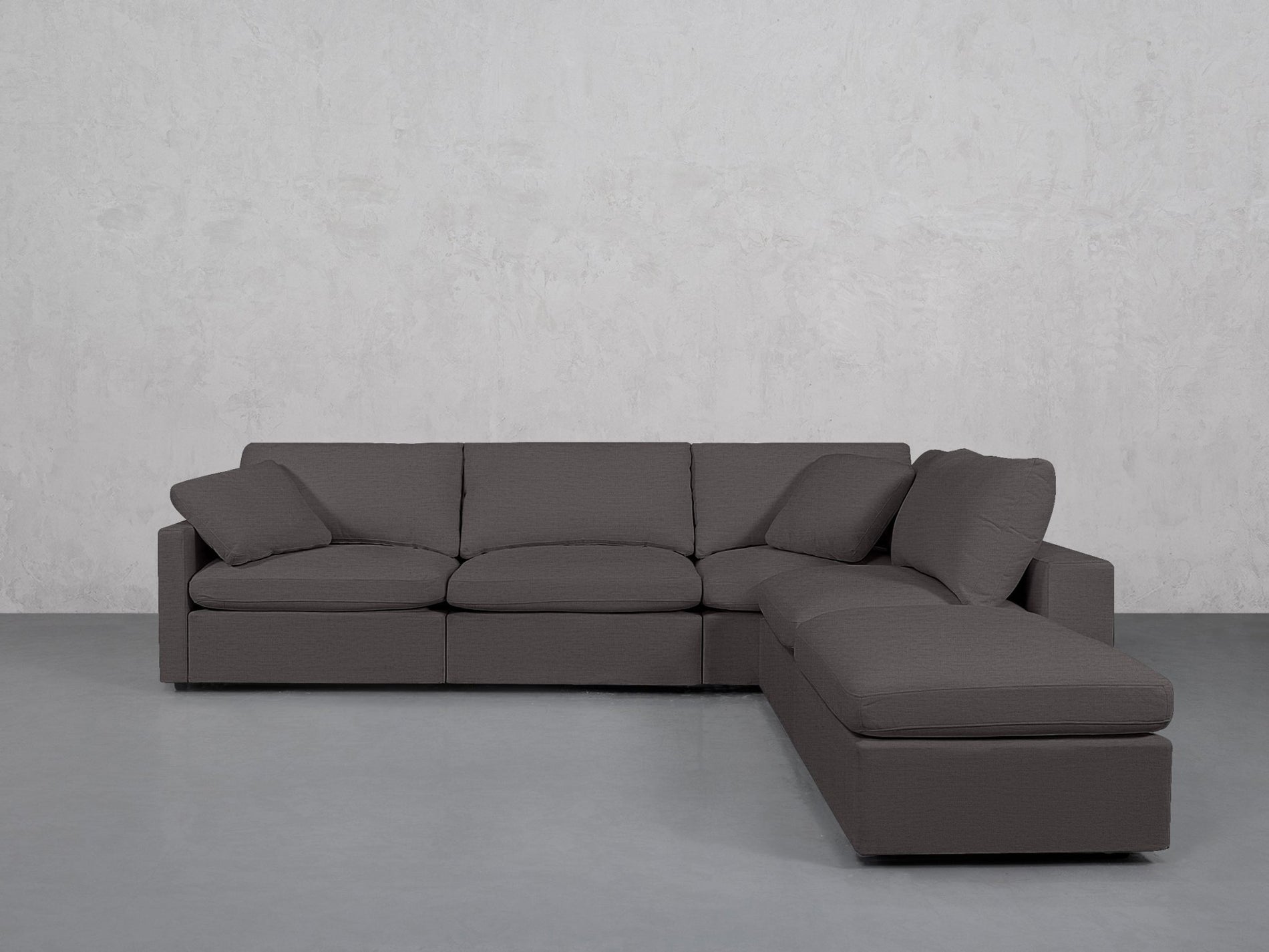 5-Seat Modular Corner Right Lounger Sectional (Thin Arms)