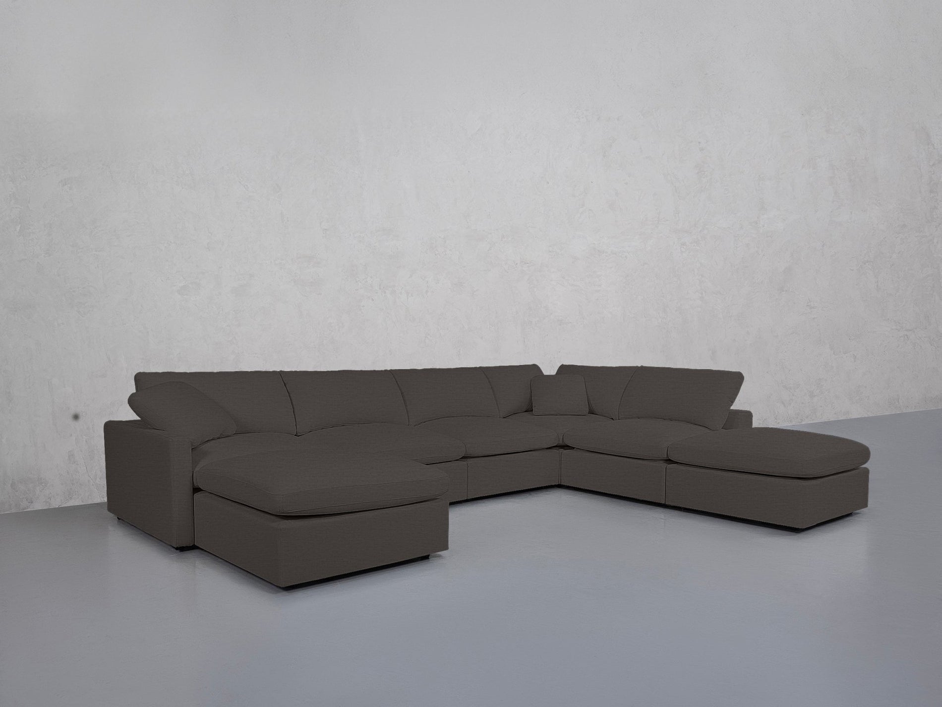 7-Seat Modular Chaise Corner Right Lounger Sectional (Thin Arm)