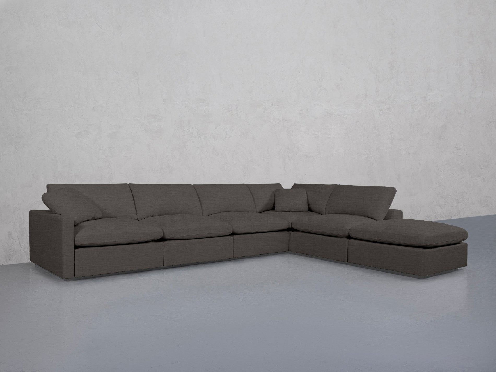 6-Seat Modular Corner Right Lounger Sectional (Thin Arms)