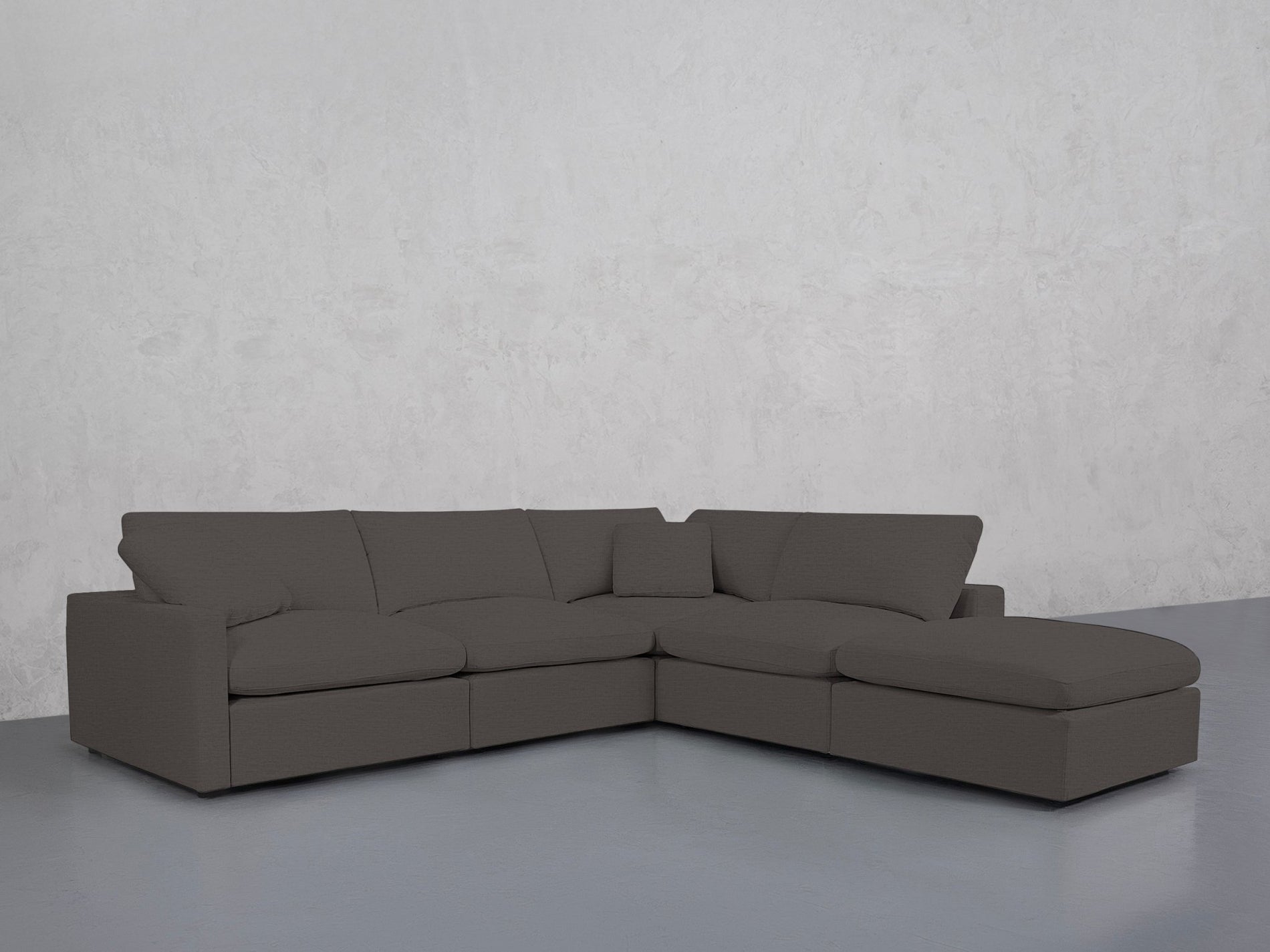 5-Seat Modular Corner Right Lounger Sectional (Thin Arms)
