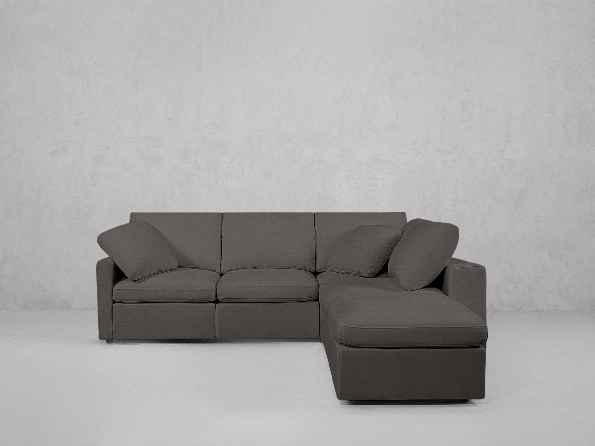 5-Seat Modular Corner Right Lounger Sectional (Thin Arms)