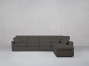 6-Seat Modular Corner Right Lounger Sectional (Thin Arms)