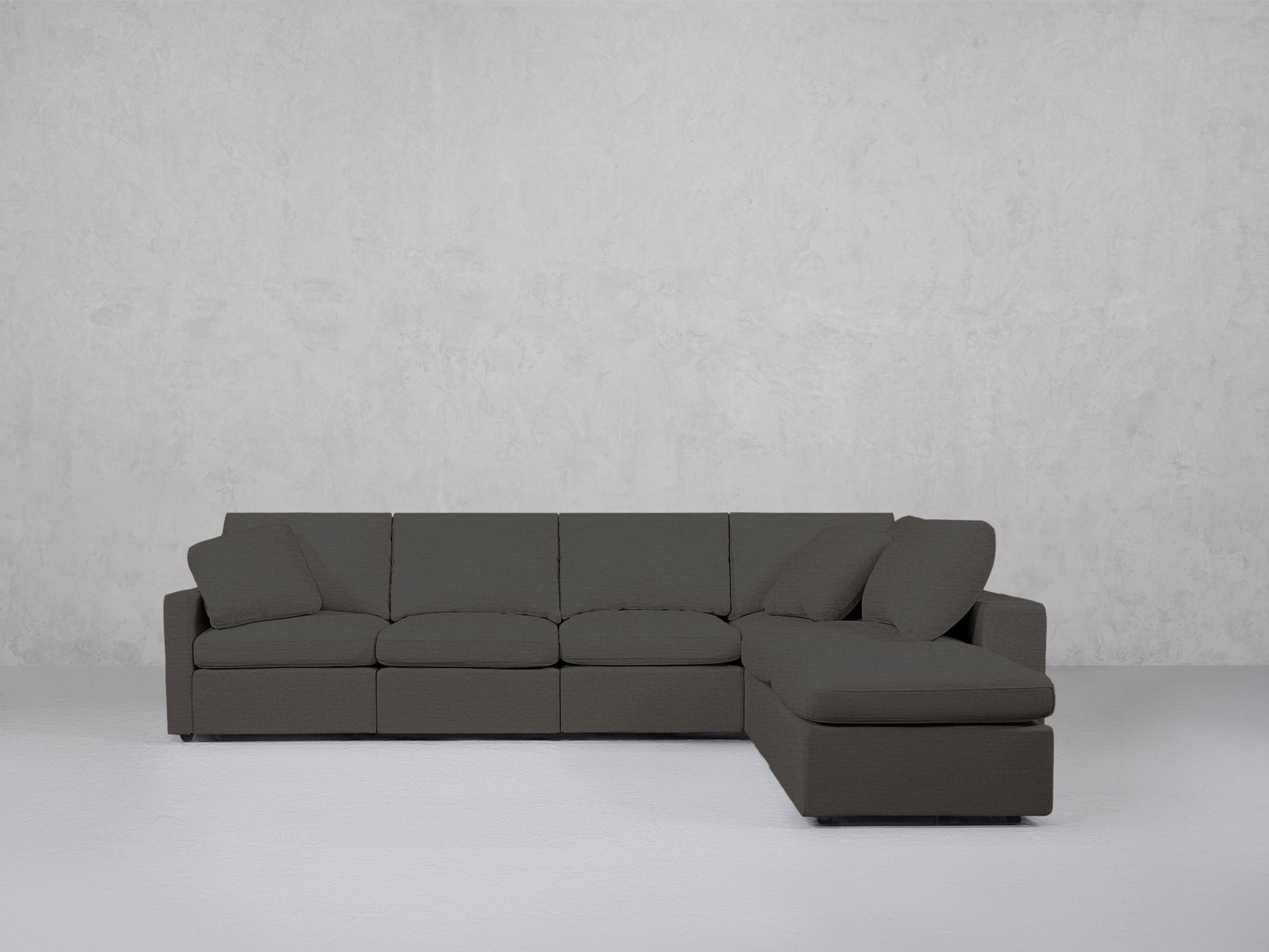 6-Seat Modular Corner Right Lounger Sectional (Thin Arms)