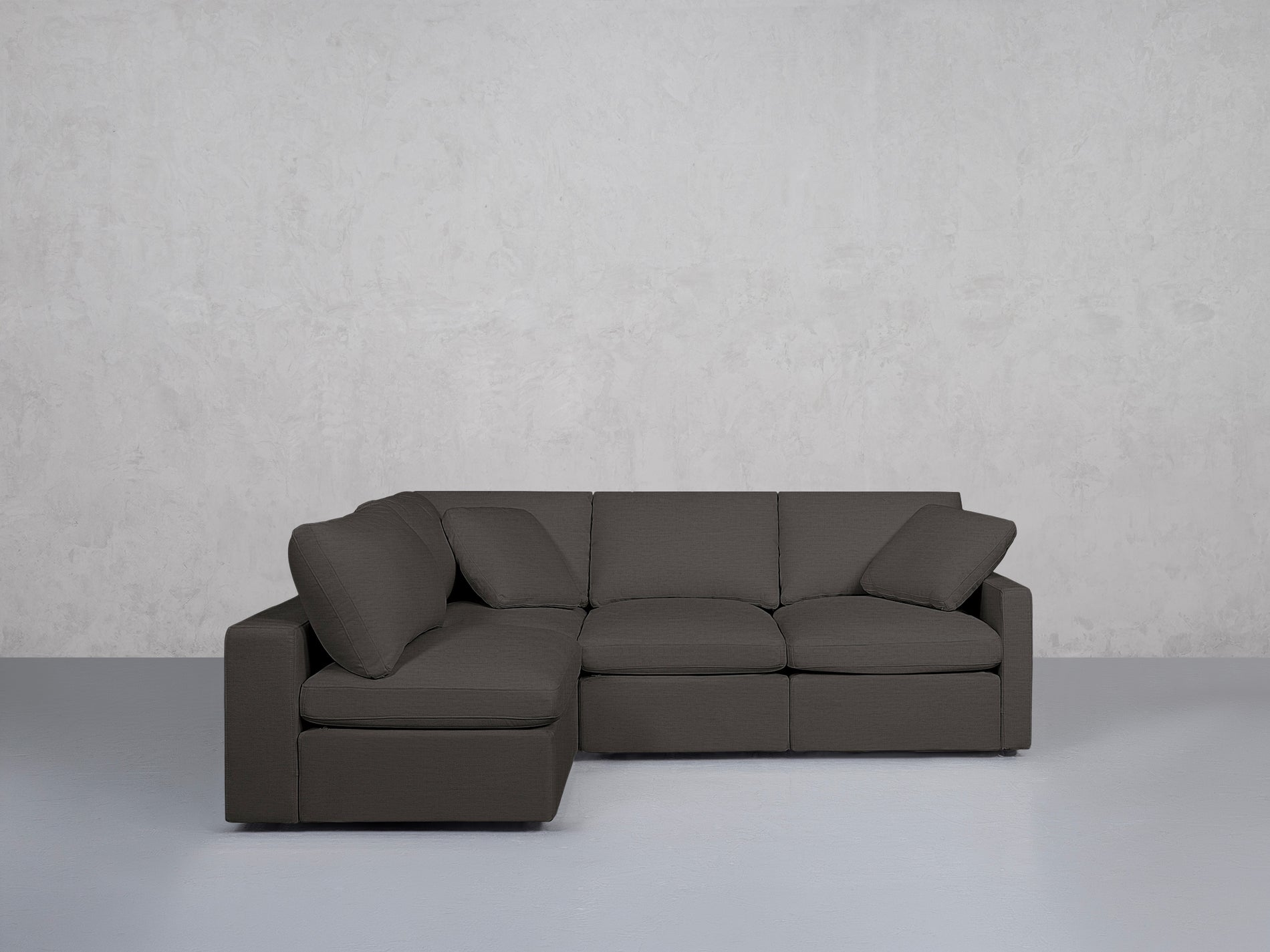 4-Seat Modular Open Corner Sectional (Thin Arms)