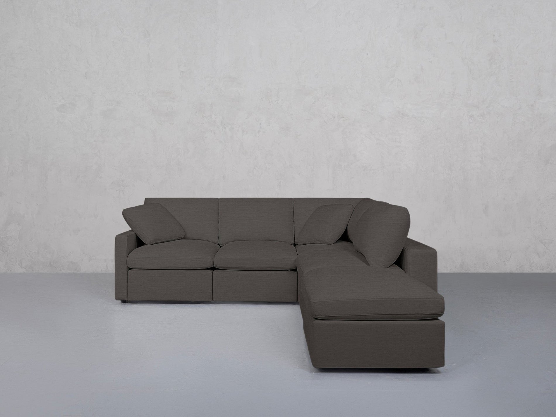 5-Seat Modular Corner Right Lounger Sectional (Thin Arms)