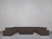9-Seat Modular U-Sectional with Double Ottoman (Thin Arms)