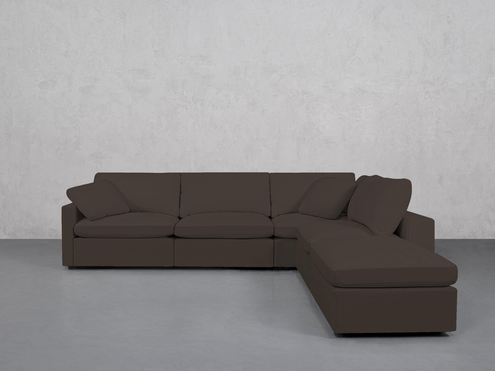 5-Seat Modular Corner Right Lounger Sectional (Thin Arms)