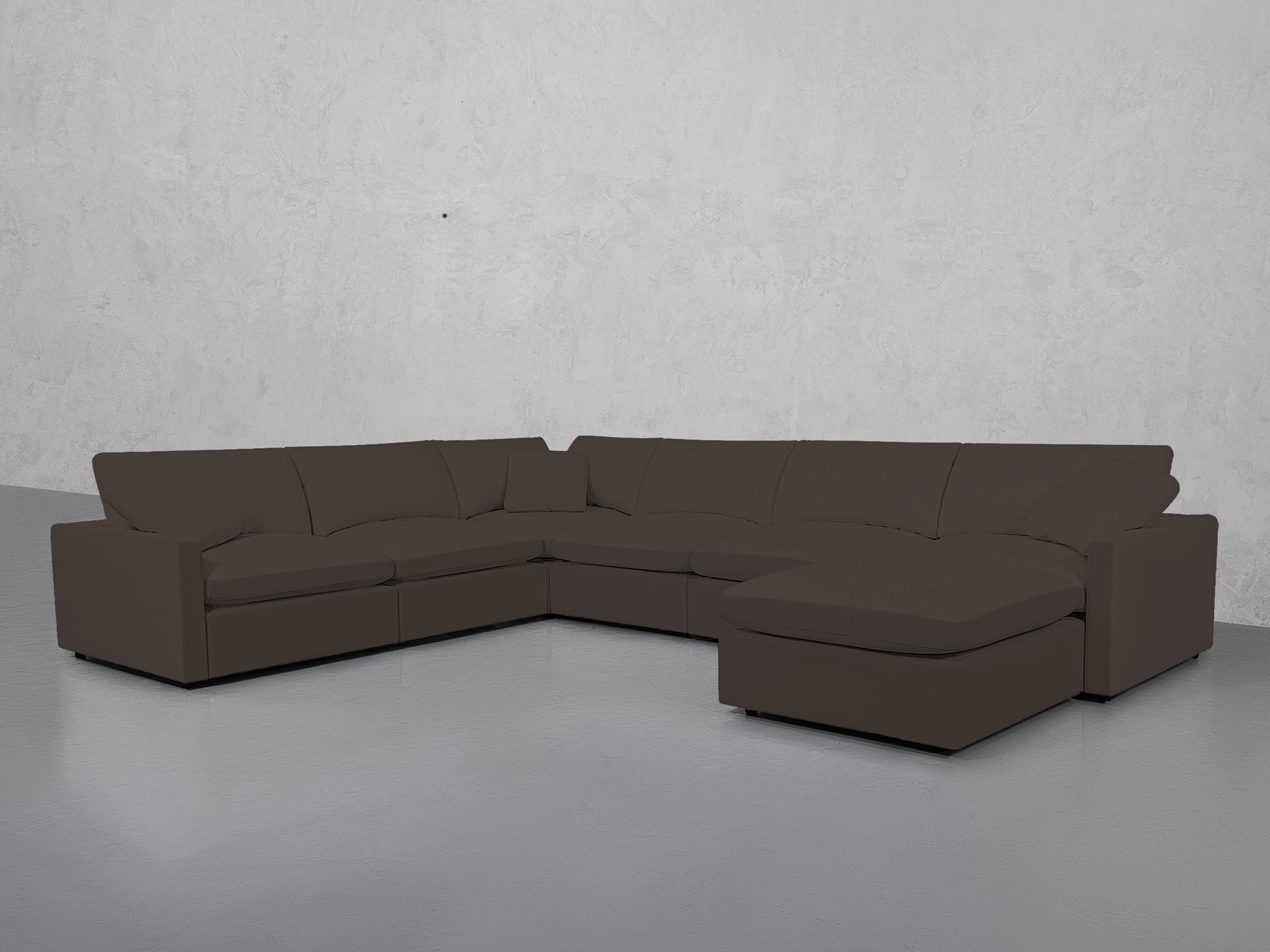 7-Seat Modular Chaise Corner Sectional (Thin Arms)