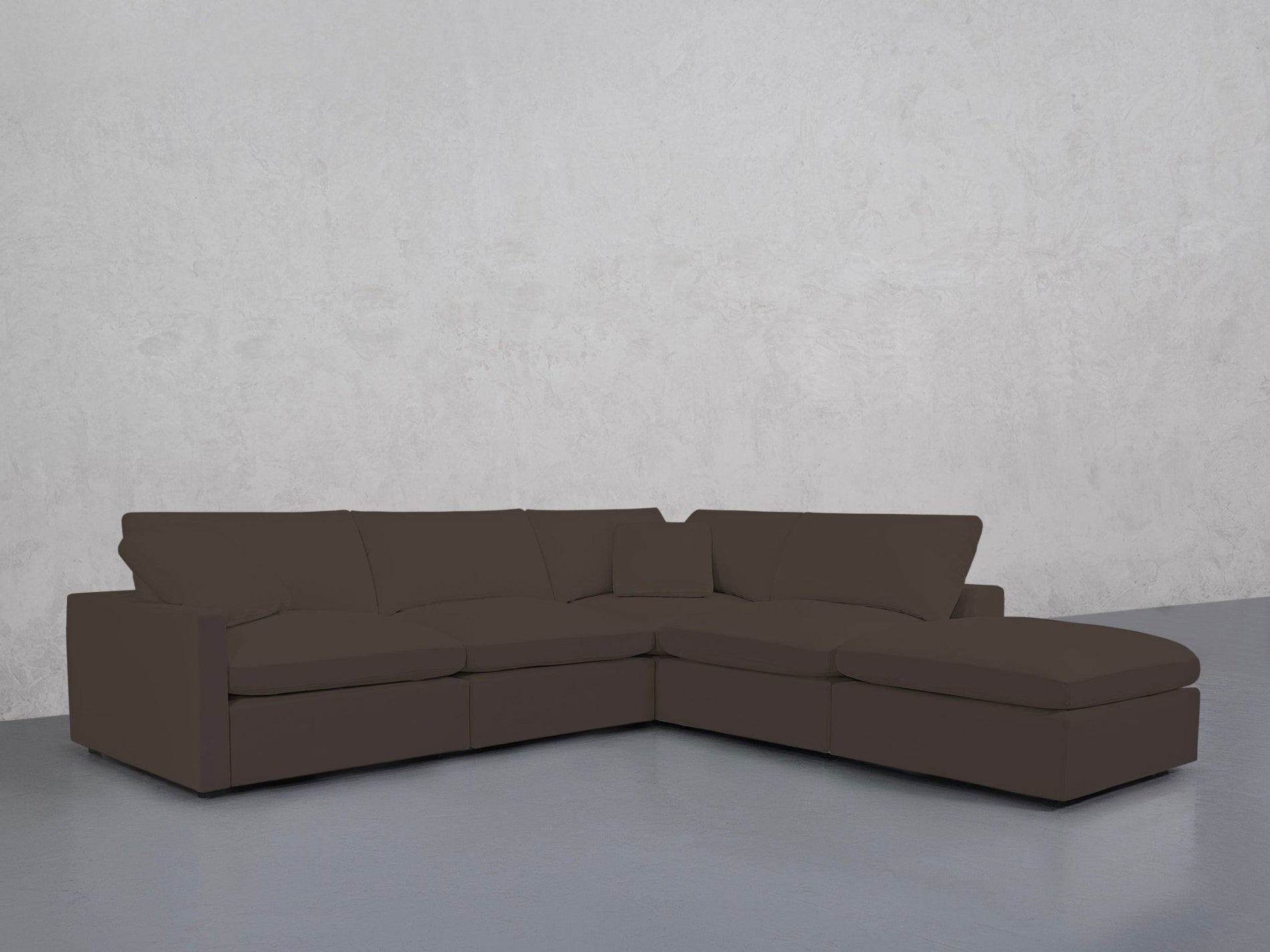 5-Seat Modular Corner Right Lounger Sectional (Thin Arms)