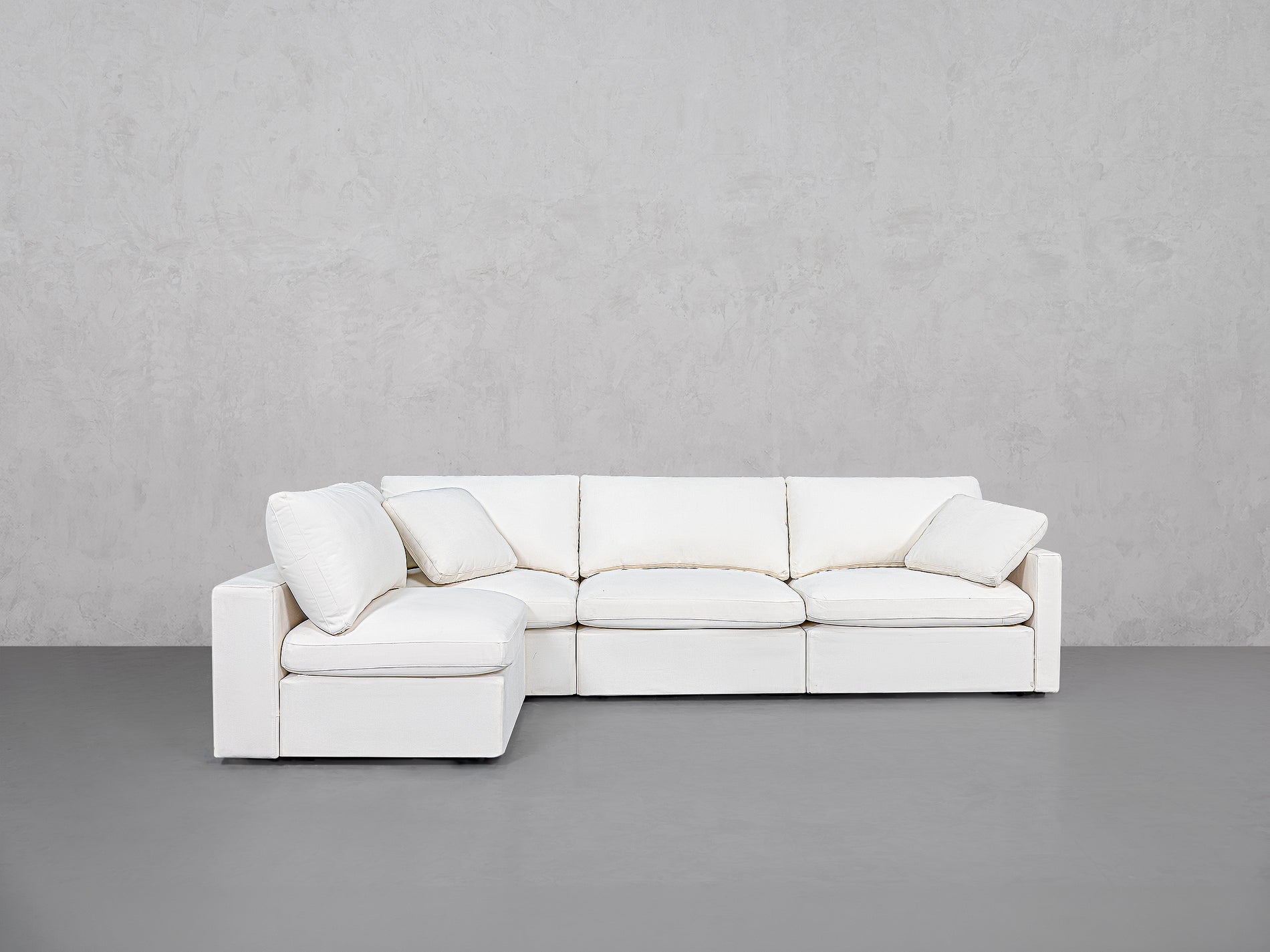 4-Seat Modular Open Corner Sectional (Thin Arms)