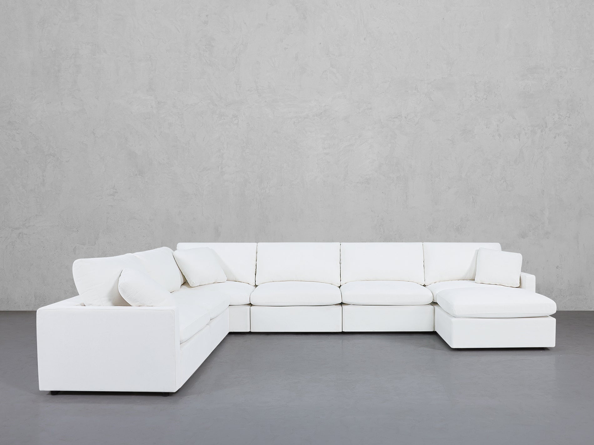 7-Seat Modular Chaise Corner Sectional (Thin Arms)