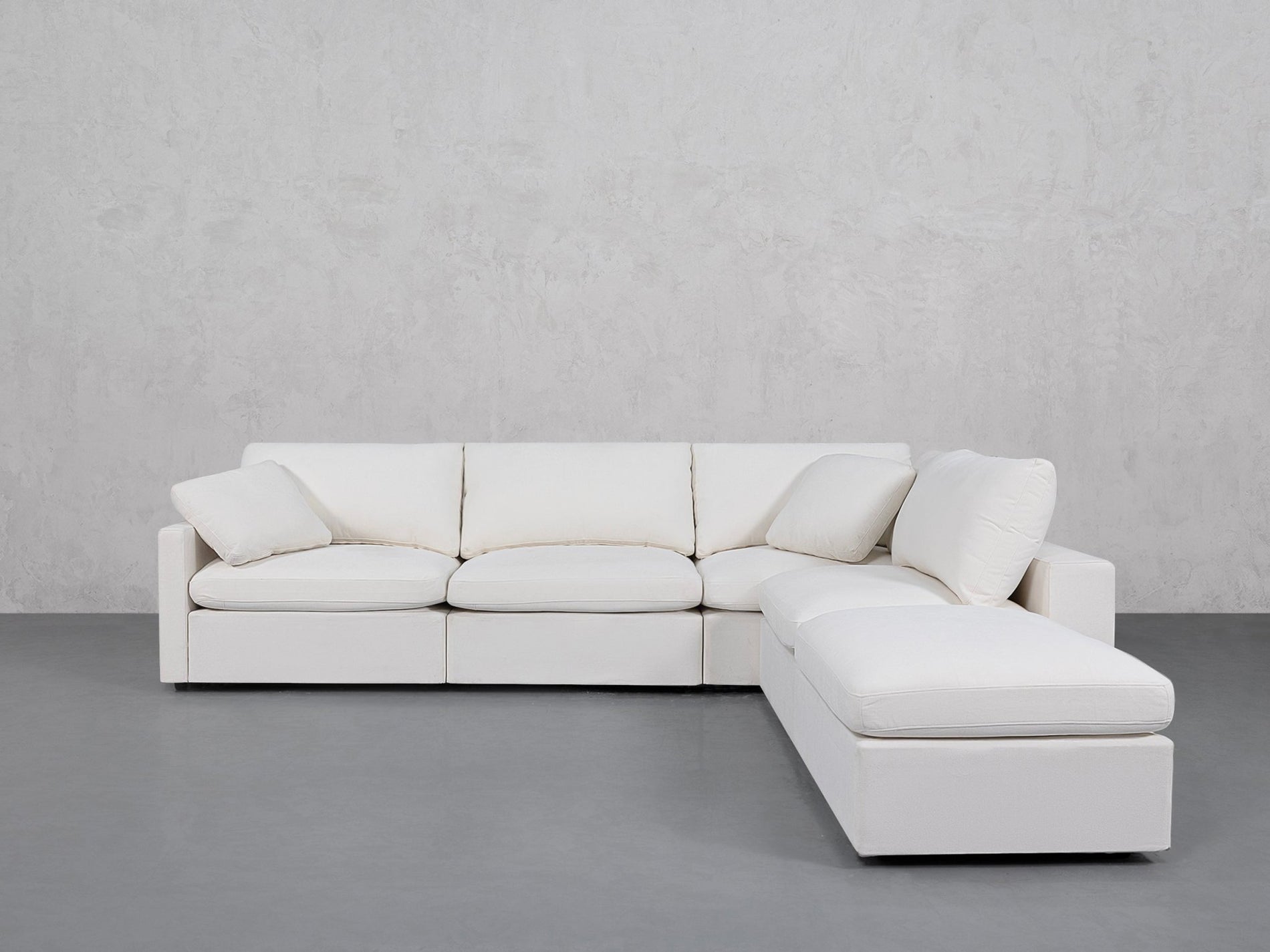 5-Seat Modular Corner Right Lounger Sectional (Thin Arms)
