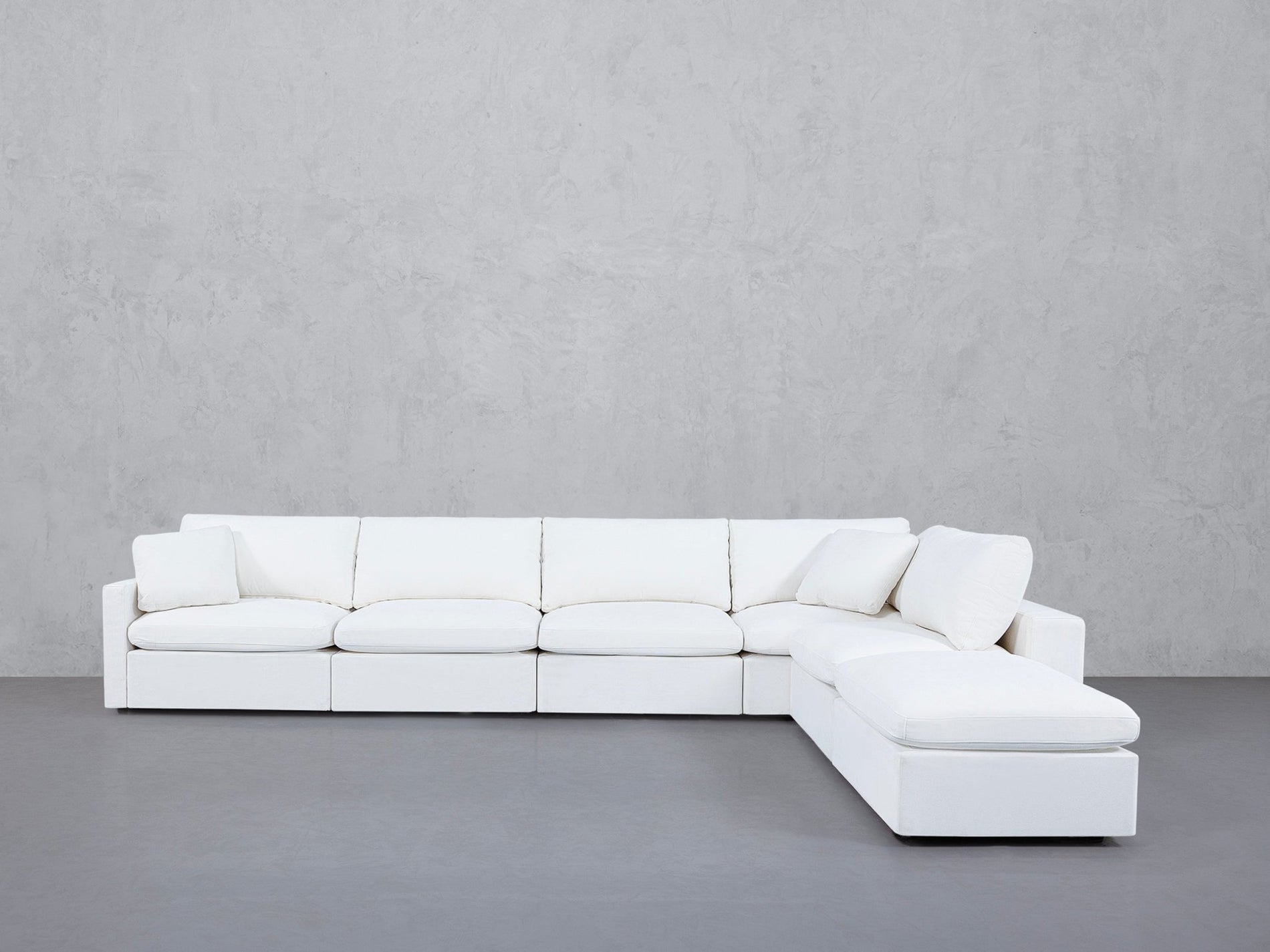 6-Seat Modular Corner Right Lounger Sectional (Thin Arms)