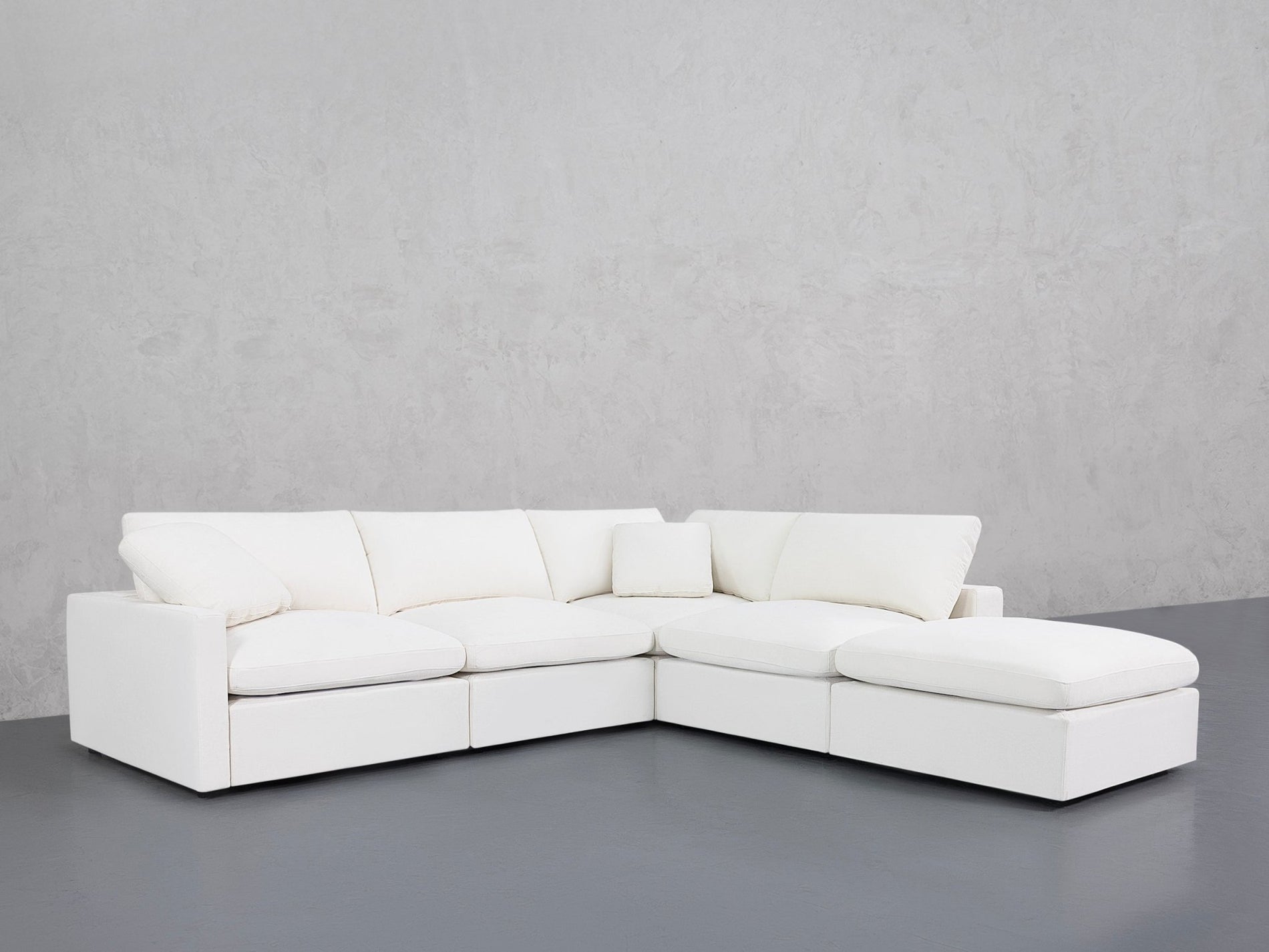5-Seat Modular Corner Right Lounger Sectional (Thin Arms)