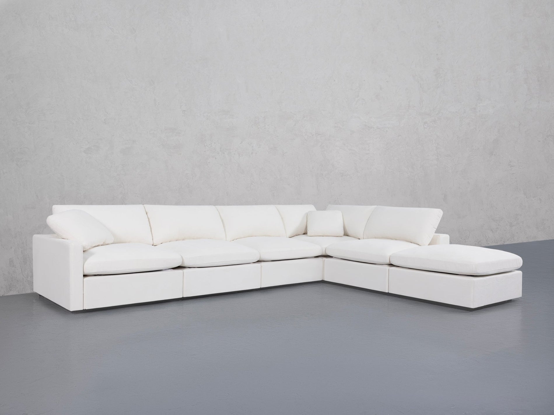 6-Seat Modular Corner Right Lounger Sectional (Thin Arms)
