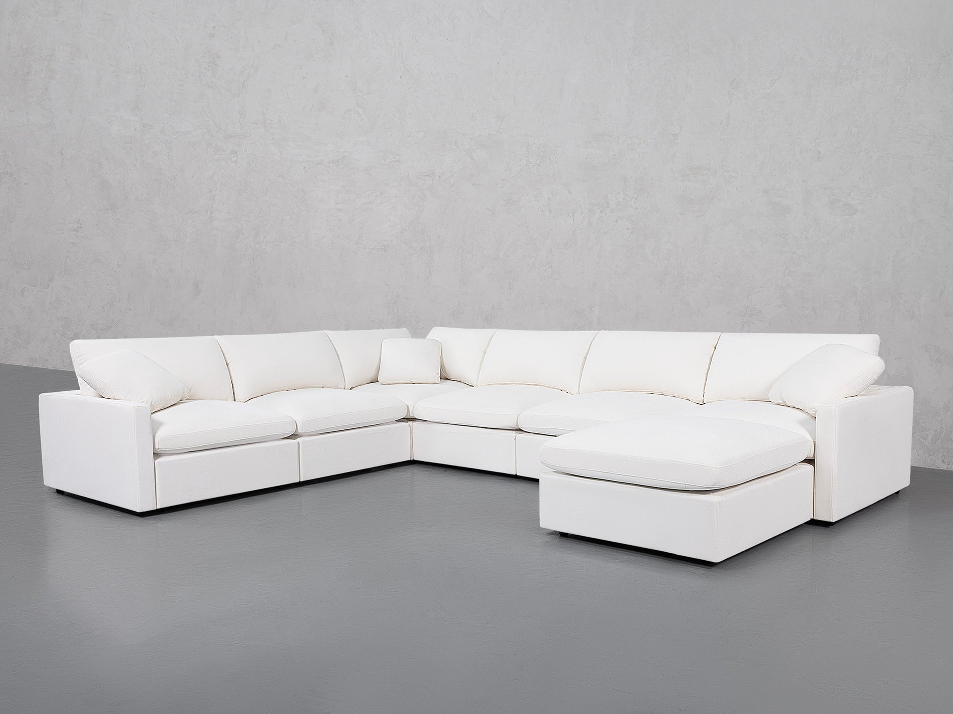 7-Seat Modular Chaise Corner Sectional (Thin Arms)