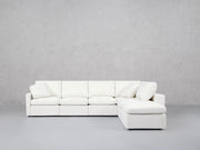 6-Seat Modular Corner Right Lounger Sectional (Thin Arms)