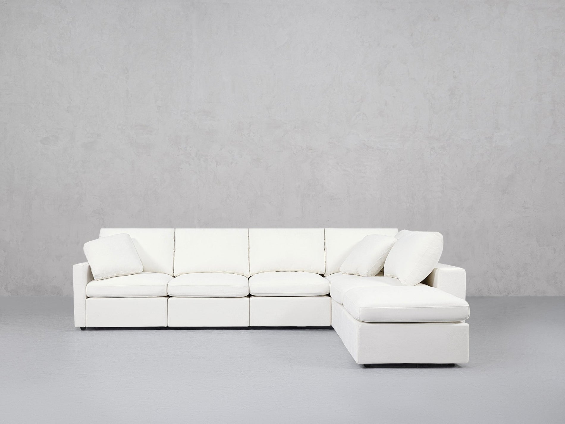 6-Seat Modular Corner Right Lounger Sectional (Thin Arms)