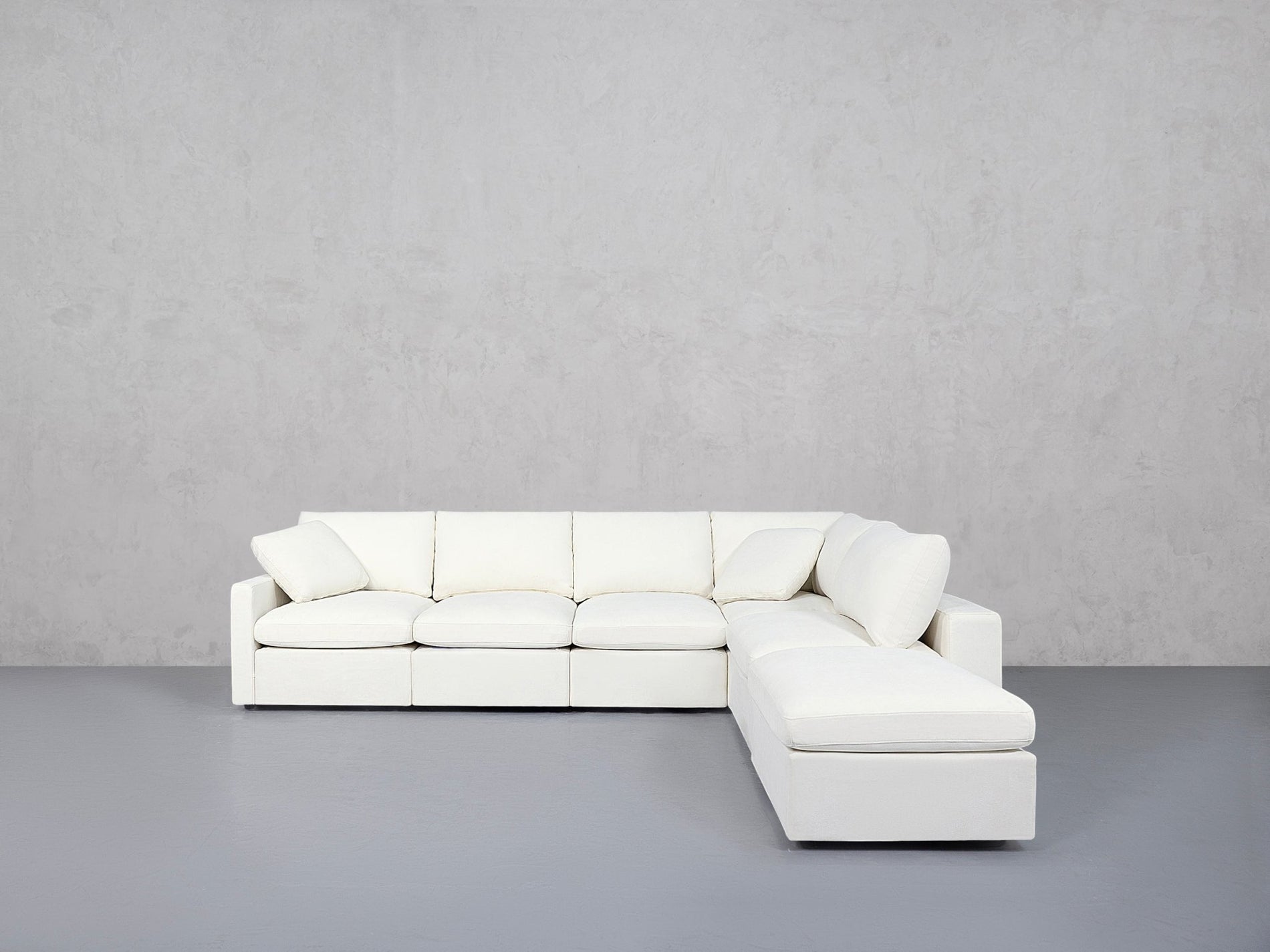 6-Seat Modular Corner Right Lounger Sectional (Thin Arms)