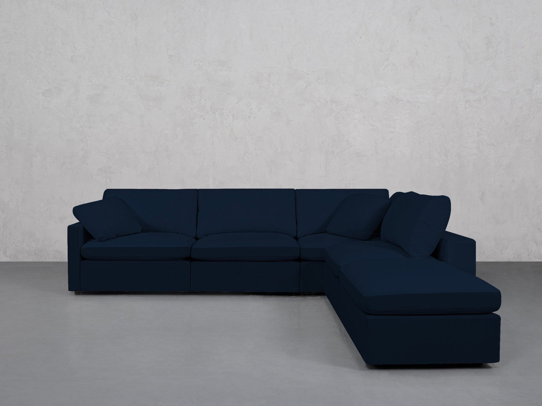 5-Seat Modular Corner Right Lounger Sectional (Thin Arms)